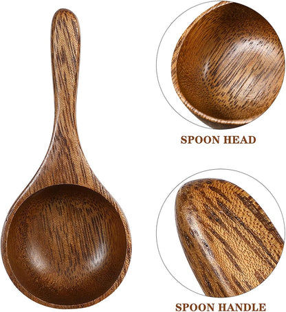 Wooden Measuring Spoon Bean Scoop 4.13X1.96X1.18In Kitchen Serving Ladle for Coffee Beans Milk Powder Tea Spices and Baking Ingredients