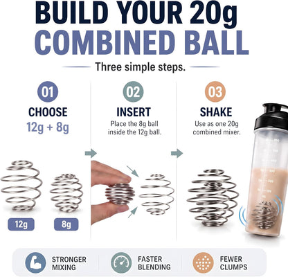 4 Pcs 2.1-Inch Large Size Shaker Balls for Protein Shakes,Milkshake and Salad Dressing,304 Stainless Steel Shaker Ball