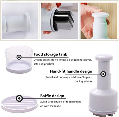 Food Chopper, Onion Chopper Manual Hand Handheld Veggie Chopper with Container Veggie Dicer for Vegetable, Salad, Onion, Garlic, Eggs(white)
