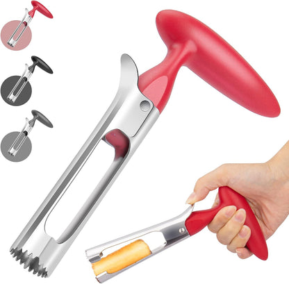 Apple Corer, Premium Stainless Steel Apple Corer Tool,Sturdy Ergonomic Handle, Easy to Use and Clean, Durable,Remover for Pears, Bell Peppers, Fuji, Honeycrisp, Pink Lady Apples (black)
