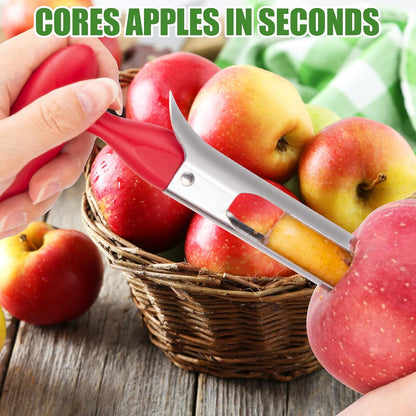 Apple Corer, Premium Stainless Steel Apple Corer Tool,Sturdy Ergonomic Handle, Easy to Use and Clean, Durable,Remover for Pears, Bell Peppers, Fuji, Honeycrisp, Pink Lady Apples (black)