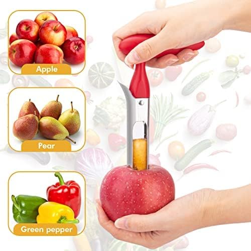 Apple Corer, Premium Stainless Steel Apple Corer Tool,Sturdy Ergonomic Handle, Easy to Use and Clean, Durable,Remover for Pears, Bell Peppers, Fuji, Honeycrisp, Pink Lady Apples (black)