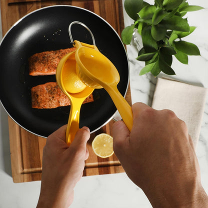 Ravello Lemon and Lime Squeezer – Manual Handheld Citrus Juicer Press Extractor, Durable Kitchen Tool for Fresh Juice, Yellow Finish