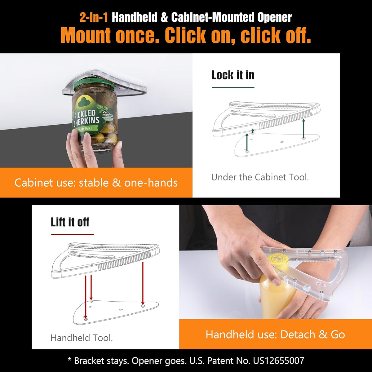 Patented Magnetic Jar Opener - Fridge Storage