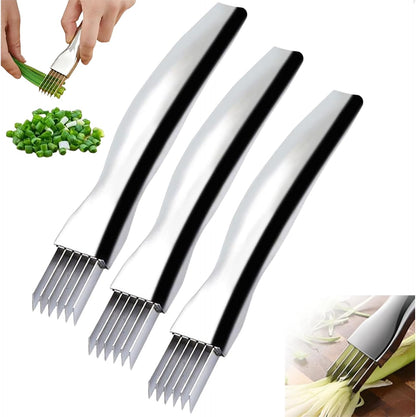 Shred Silk The Knife, 2026 Upgrade Green Onion Cutter Stainless Steel Chopped Kitchen Slicing Tool Cutter for Vegetables Onion Garlic, Multifunctional Kitchen Food Vegetable Cutters (1Pack)