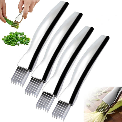 Shred Silk The Knife, 2026 Upgrade Green Onion Cutter Stainless Steel Chopped Kitchen Slicing Tool Cutter for Vegetables Onion Garlic, Multifunctional Kitchen Food Vegetable Cutters (1Pack)
