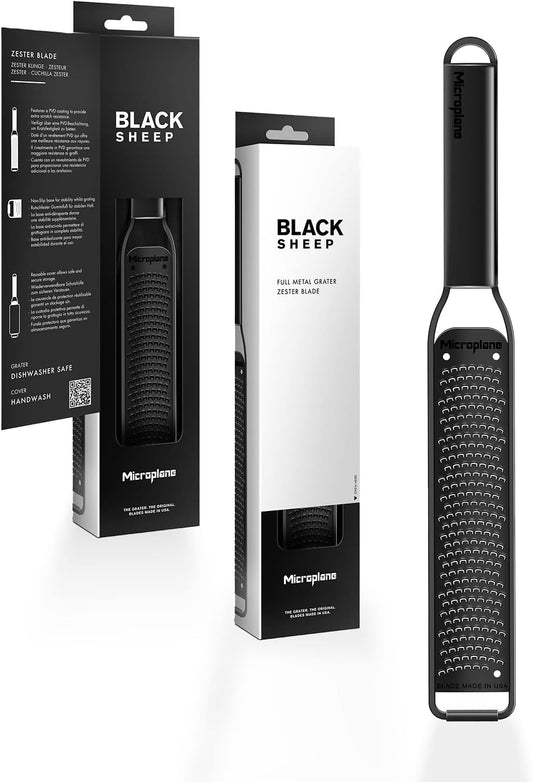Kitchen Zester Grater with a Stainless-Steel Blade - Made in USA, for citrus, parmesan, ginger, chocolate & nutmeg from the Black Sheep Series