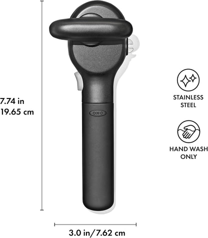 Good Grips Smooth Edge Manual Can Opener, No Sharp Edges, Soft Grip