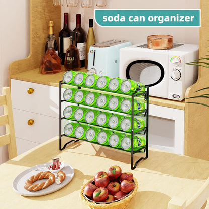 2 Pack 4 Tier Spice Rack Organizer,Stackable Kitchen Counter Shelves,for Cabinet,Countertop,Pantry, Door or Wall Mount, Metal Mesh,Jars not Included, Black