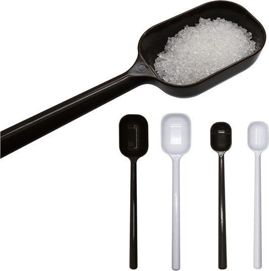 4-Pcs Long Handle Scoop Measuring Spoons, Work Well for Deep Jars | For Dry and Liquid Ingredients, Coffee bean, Salts, Sugar, Syrup Honey, Apply for Kitchen Cooking Baking