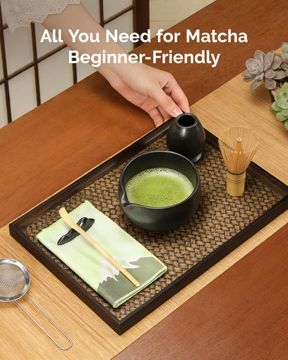 Matcha Whisk Set, 7-Piece Kit with Spouted Ceramic Bowl