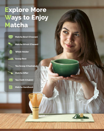 Matcha Whisk Set, 7-Piece Kit with Spouted Ceramic Bowl