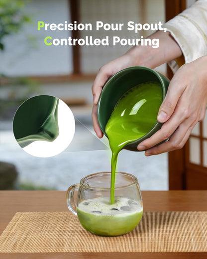 Matcha Whisk Set, 7-Piece Kit with Spouted Ceramic Bowl