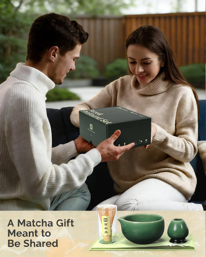 Matcha Whisk Set, 7-Piece Kit with Spouted Ceramic Bowl