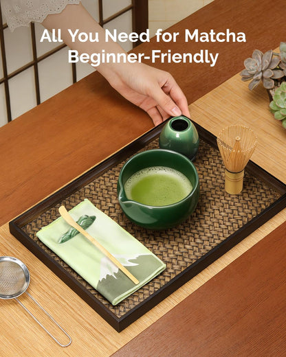 Matcha Whisk Set, 7-Piece Kit with Spouted Ceramic Bowl