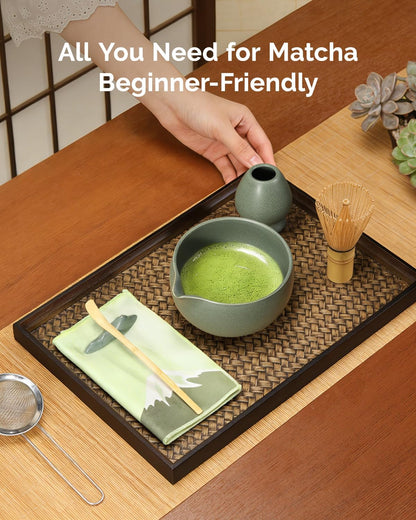 Matcha Whisk Set, 7-Piece Kit with Spouted Ceramic Bowl