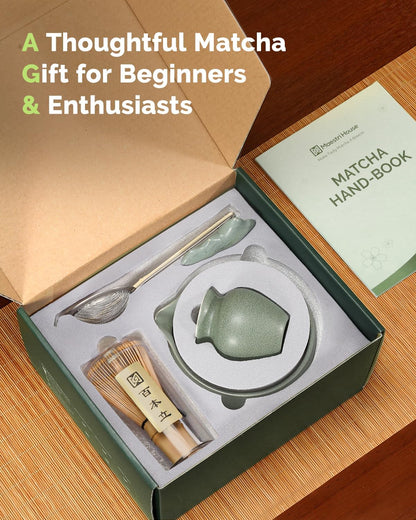Matcha Whisk Set, 7-Piece Kit with Spouted Ceramic Bowl