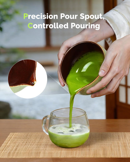 Matcha Whisk Set, 7-Piece Kit with Spouted Ceramic Bowl