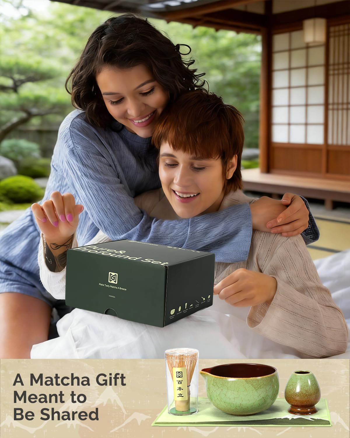 Matcha Whisk Set, 7-Piece Kit with Spouted Ceramic Bowl