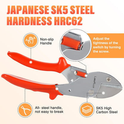 8" Professional Heavy Duty Anvil Pruning Shears with Anti-Rust SK-5 Blades, Garden Shears for Dry Stems and Small Branches, Gardening Scissors, Clippers for Wood, Non-Slip Handle. | LFXP1108S