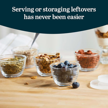 Small Glass Bowls with Lids Set of 8, Food Storage Prep Containers | Set of 8 Glass Bowls with Secure Lids Store Leftovers, Snacks, Sauces & Meal Prep Ingredients; Dishwasher Safe for Daily Use