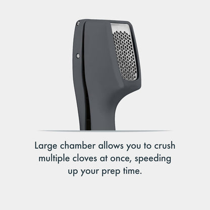 Garlic Press – Ergonomic Garlic Crusher with Large Chamber for Multiple Cloves – Easy to Use Ginger Mincer – Powerful Stainless Steel Crushing Action – Dishwasher Safe, 2-Year Guarantee