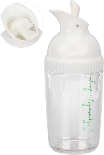 Salad Dressing Shaker, Dressing Mixer Bottle Mixer Dispenser Leakproof Pour Spout with Measurement Marks for Homemade Salad (White)