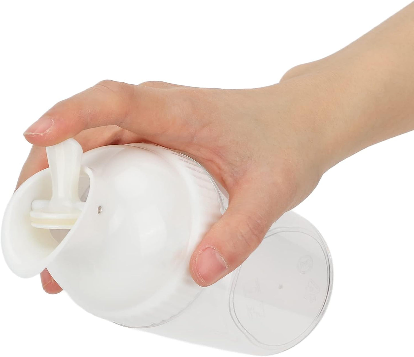 Salad Dressing Shaker, Dressing Mixer Bottle Mixer Dispenser Leakproof Pour Spout with Measurement Marks for Homemade Salad (White)