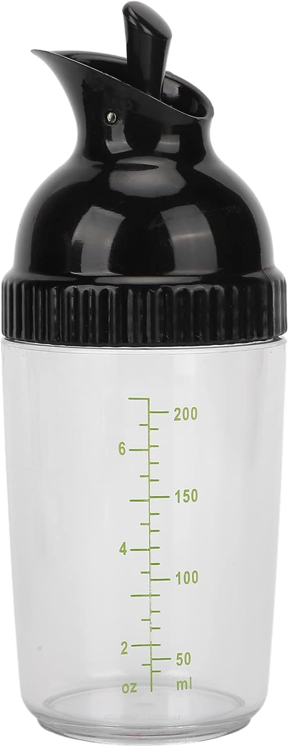 Salad Dressing Shaker, Dressing Mixer Bottle Mixer Dispenser Leakproof Pour Spout with Measurement Marks for Homemade Salad (White)