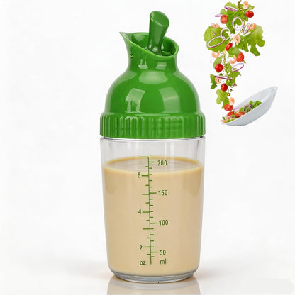 Salad Dressing Shaker, Dressing Mixer Bottle Mixer Dispenser Leakproof Pour Spout with Measurement Marks for Homemade Salad (White)