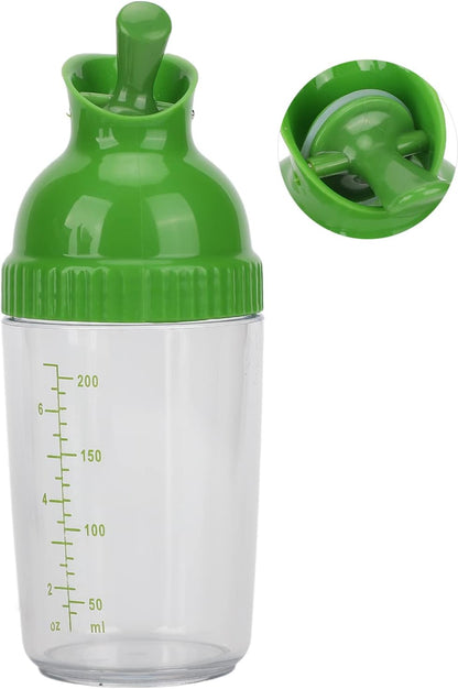 Salad Dressing Shaker, Dressing Mixer Bottle Mixer Dispenser Leakproof Pour Spout with Measurement Marks for Homemade Salad (White)