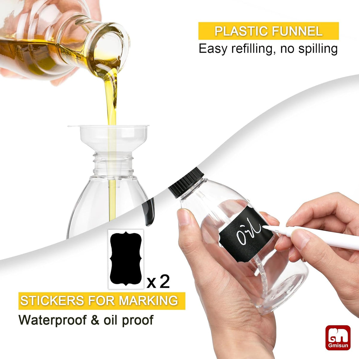 Oil Sprayer for Cooking, 2 Pack Olive Oil Spray Bottle, 10oz Food-Grade Plastic Oil Spritzer Mister, Refillable Oil Dispenser Bottle for Salad, BBQ, Grilling, Kitchen Baking, Roasting