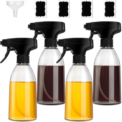 Oil Sprayer for Cooking, 2 Pack Olive Oil Spray Bottle, 10oz Food-Grade Plastic Oil Spritzer Mister, Refillable Oil Dispenser Bottle for Salad, BBQ, Grilling, Kitchen Baking, Roasting