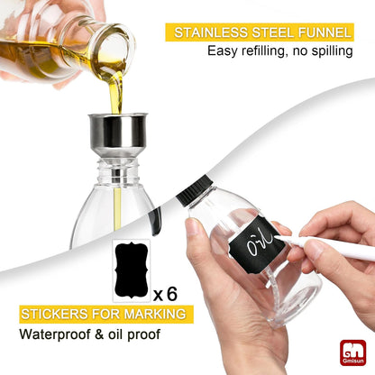 Oil Sprayer for Cooking, 2 Pack Olive Oil Spray Bottle, 10oz Food-Grade Plastic Oil Spritzer Mister, Refillable Oil Dispenser Bottle for Salad, BBQ, Grilling, Kitchen Baking, Roasting