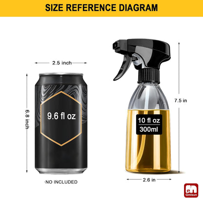Oil Sprayer for Cooking, 2 Pack Olive Oil Spray Bottle, 10oz Food-Grade Plastic Oil Spritzer Mister, Refillable Oil Dispenser Bottle for Salad, BBQ, Grilling, Kitchen Baking, Roasting