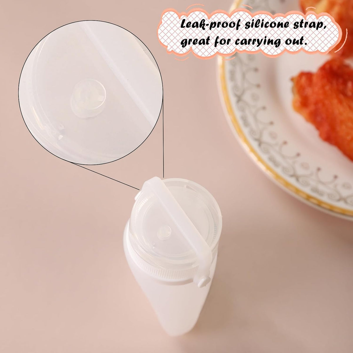 6 Pack Tiny Silicone Condiment Squeeze Bottles Small Salad Dressing Bottles to Go Travel Salad Dressing Containers for Lunch Box 60ml/2 oz Travel Sauce Bottle with Labels