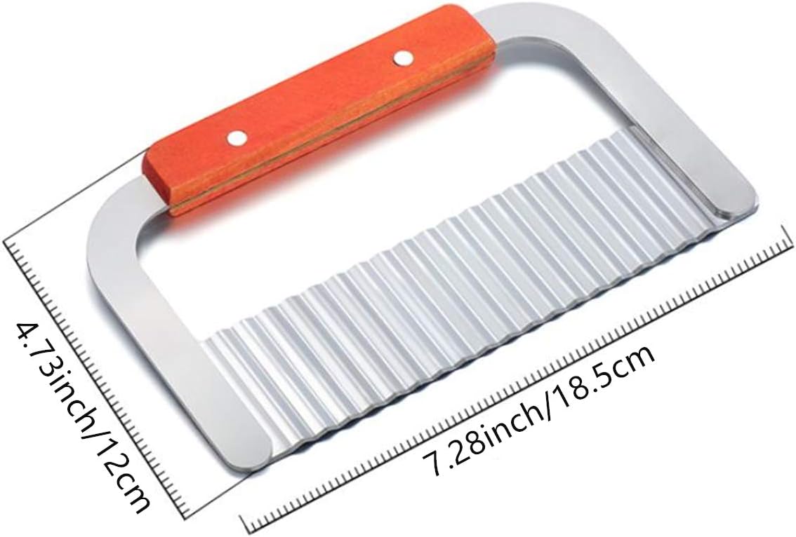 Crinkle Cutter, French Fry Cutter for Potatoes, Upgraded Stainless Steel Blade, Potato Slicer Frency Fry Crinkle Cutter Chopper Wavy Cutting Tool for Potatoes Carrots Cucumbers