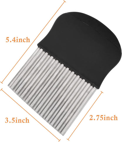Crinkle Cutter, French Fry Cutter for Potatoes, Upgraded Stainless Steel Blade, Potato Slicer Frency Fry Crinkle Cutter Chopper Wavy Cutting Tool for Potatoes Carrots Cucumbers