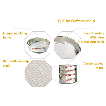 18 Mesh Lab Sieves 4" Diameter 304 Stainless Steel Wire Cloth Test Sieve for Industrial Laboratory Home - Colors A