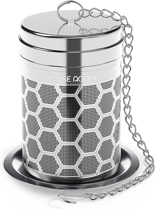 Tea Infusers, Extra Fine Mesh Tea Strainers for Loose Tea, Updated Slim Threaded Lid & 304 Stainless Steel, Filter Bags Diffusers, Loose Leaf Tea Steeper for Brew Tea Spices & Seasonings