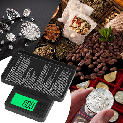 Digital Pocket Scale 1000g x 0.01g, Portable Precision Gram Scale Jewelry Scale with Protective Cover, Auto-Off, Backlit LCD, 7 Units Tare, for Food, Kitchen, Coffee, Battery Included