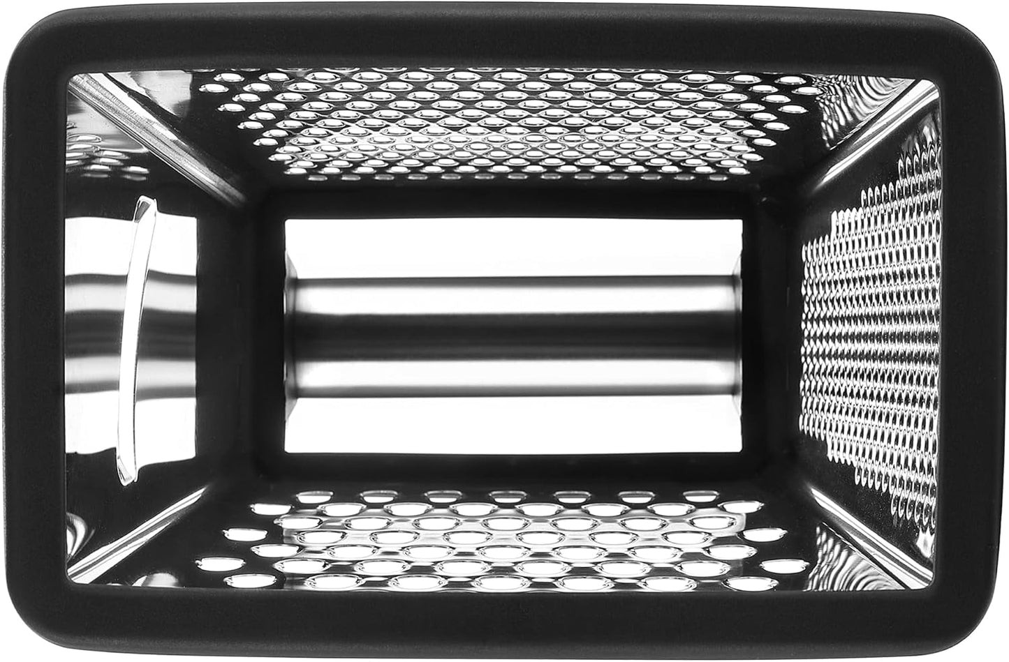 Stainless Steel XL Cheese Grater for Kitchen, Black | 4 Sided Manual Metal Box Grater for Carrot, Potato, Parmesan, Cheese Shredder, Professional Vegetable Grater, Dishwasher Safe