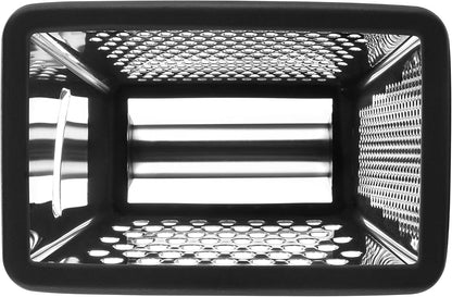 Stainless Steel XL Cheese Grater for Kitchen, Black | 4 Sided Manual Metal Box Grater for Carrot, Potato, Parmesan, Cheese Shredder, Professional Vegetable Grater, Dishwasher Safe