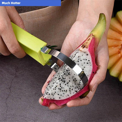 4 In 1 Stainless Steel Fruit Carving Tools Set, Melon Baller Scoop Set,watermelon scooper fruit scooper and baller, fruit carving tools,Perfect Tools for Making Fruit Shapes (Green)