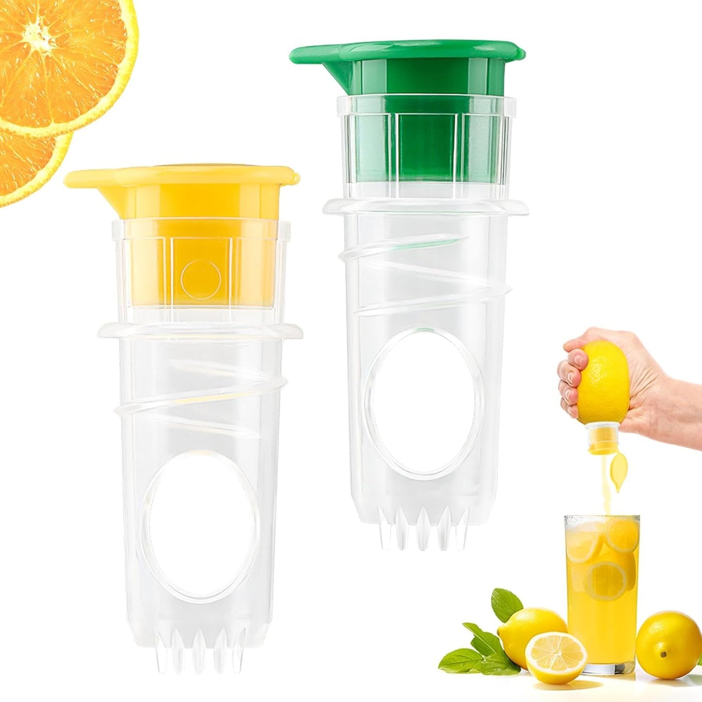 2pcs Lemon Juicer Squeezer, 2026 New Screw-Top Lemon Squeezer Manual Lemons Juicer with Built-In Filter Orange Citrus Press,Squeeze Lime for Cocktails, Drinks And Cooking