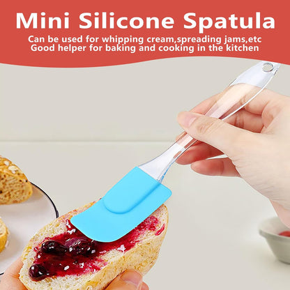 Mini Silicone Spatula Set 6 Pack – Heat-Resistant,Reusable & Non-Stick Spatulas for Baking,Cooking & Mixing – Dishwasher Safe,Multi-Color,Child-Safe Design Tnkcter