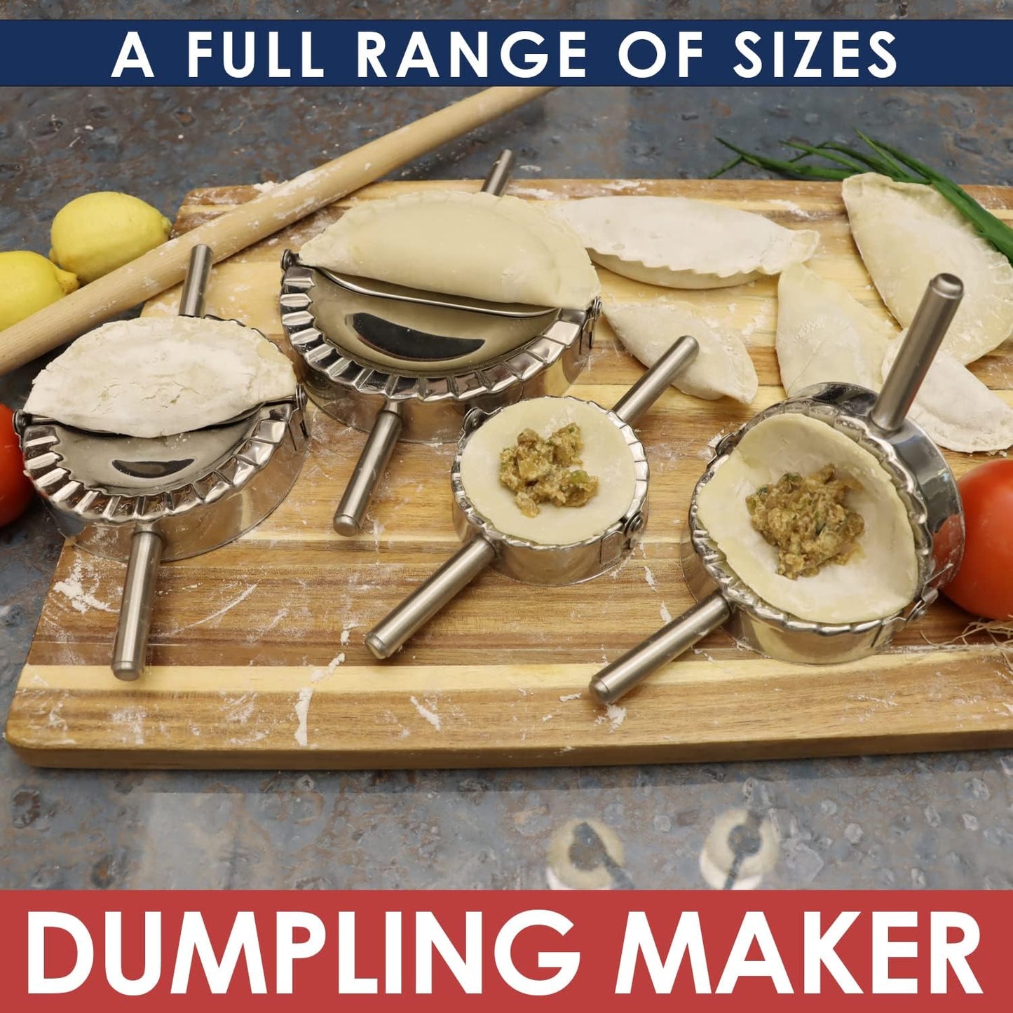 Best Utensils Stainless Steel Ravioli Mould Pierogi Dumpling Maker Wrapper Pastry Dough Cutter Kitchen Accessories (M: 4 inch)