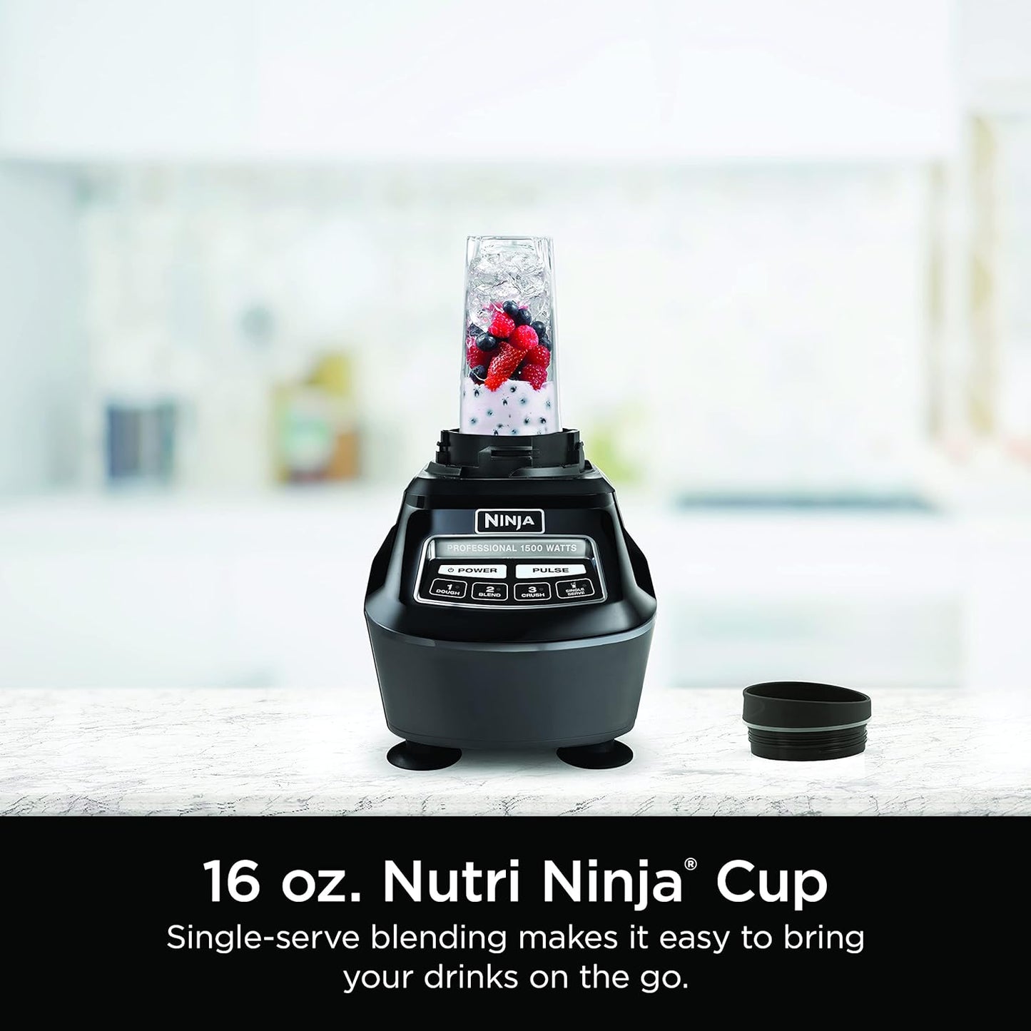 Ninja Kitchen System | All-in-One for Smoothies, Frozen Drinks, Veggie Chopper & More | With Full-Size Pitcher, 8 Cup Food Processor Bowl, (2) 18 oz. Cups, | 1200 Watt | Dark Grey | BR601AMZ