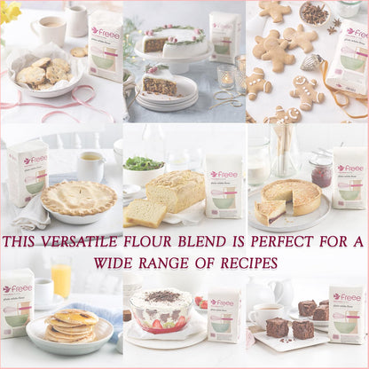 freee Plain White Flour Bag 2.2 lb (1 kg) | Gluten Free All-Purpose Flour Blend for Baking Bread, Cakes, Pastries & Cookies | Vegan, Kosher, Halal Certified | Imported from UK