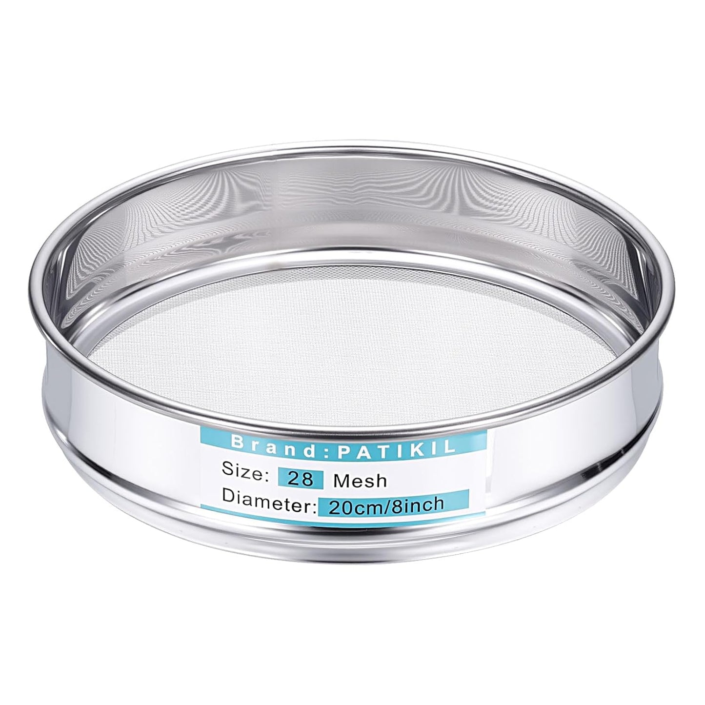PATIKIL 325 Mesh(0.045mm) Lab Sieve, 3.9"(10cm) Diameter Sifting Screen 304 Stainless Steel Wire Cloth Fine Mesh Sieve for Industrial Laboratory Home Soil Sifter Dry Sift Screens Hash - Colors B